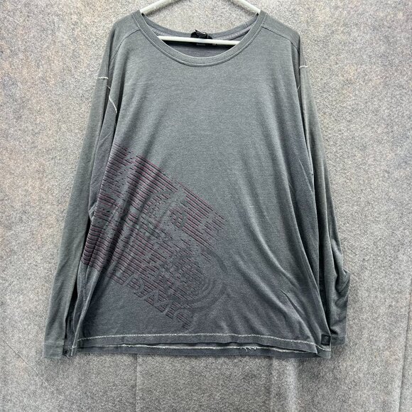 Harley-Davidson Shirt Mens Large Gray Long Sleeve Cotton Blend Crewneck - Picture 1 of 13